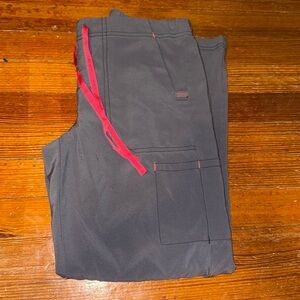 Carhartt Force Dark Grey with Pink Accents Scrub Pants Small petite